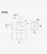 Kit Montaje Estriberas Pasajero Rizoma Ducati Hypermotard 698/950, Scrambler 400/800/1100 (15-25) PE728B