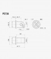 Kit Montaje Estriberas Pasajero Rizoma Harley-Davidson Pan America (21-25) PE738B