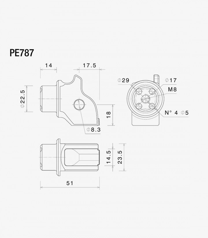 Montagekit Fußrasten Fahrer Rizoma BMW R 12 (26-27), R 1300 GS (23-26) PE787B