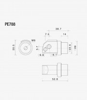 Kit Montaje Estriberas Pasajero Rizoma BMW R 12 G/S, R 1300 GS/Adventure (23-26) PE788B