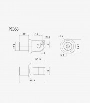 Kit Montaje Estriberas Pasajero Rizoma Aprilia RS / Tuono 660 (21-25) PE858B
