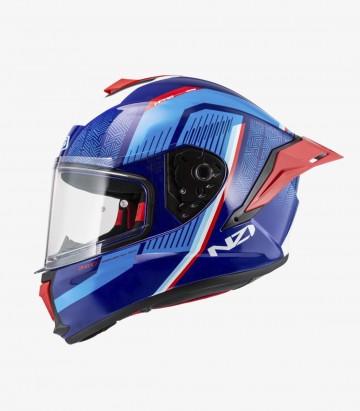 NZI Wake Stream Red and Blue Full Face Helmet