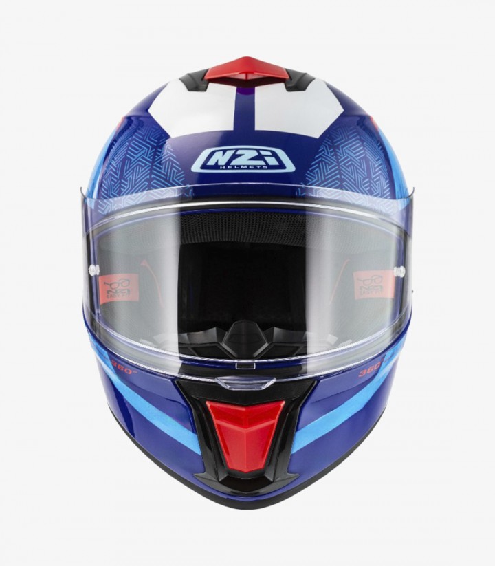 Integralhelm NZI Wake Stream Blau und Rot