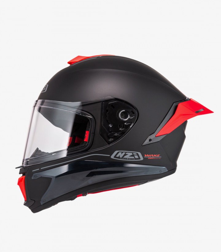 Integralhelm NZI Wake Stream Booster Schwarz und Rot matt