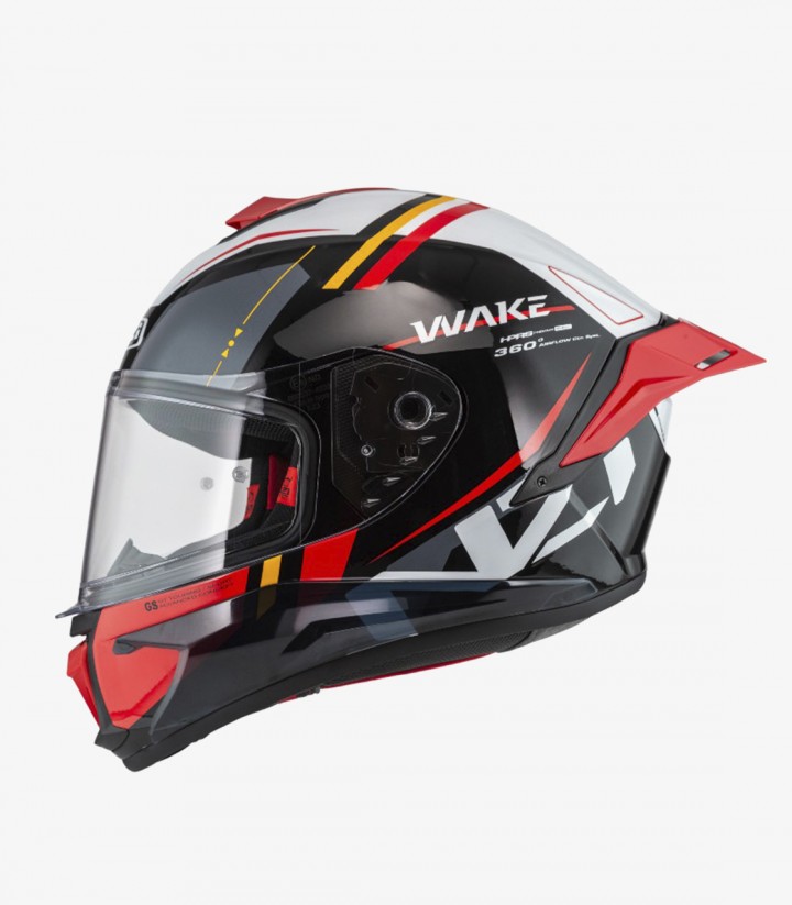 Integralhelm NZI Wake Stream Booster Schwarz, Weiß und Rot