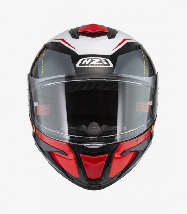 Casco Integral NZI Wake Stream Booster Negro, Blanco y Rojo