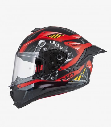Casco Integral NZI Wake Stream Booster Negro, Rojo y Amarillo