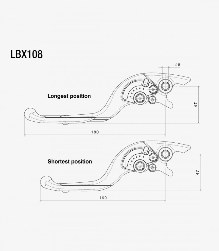Maneta de Freno Adjustable Plus Rizoma Honda Forza / Honda X-ADV 750 (17–24), Honda Integra 700 (11–13) Negro LBX108B