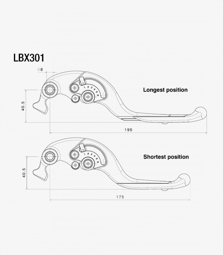 Maneta de Freno Adjustable Plus Rizoma Kawasaki Ninja ZX-10R/ZX-6R, Z 1000, Z 900 SE/RS (05-26) Plata LBX301A