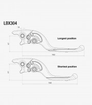 Rizoma Adjustable Plus Brake Lever Kawasaki Ninja 650, ZX-4R/ZX-4RR, Versys 1000, Z 650/750/800/900 (07-26) Silver LBX304A