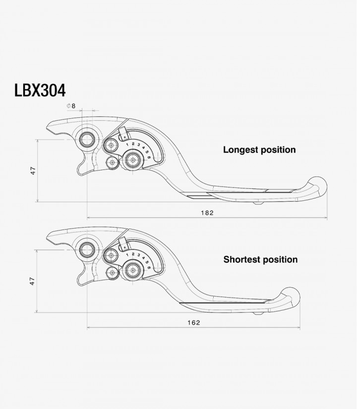 Bremshebel Adjustable Plus Rizoma several Kawasaki models Schwarz LBX304B