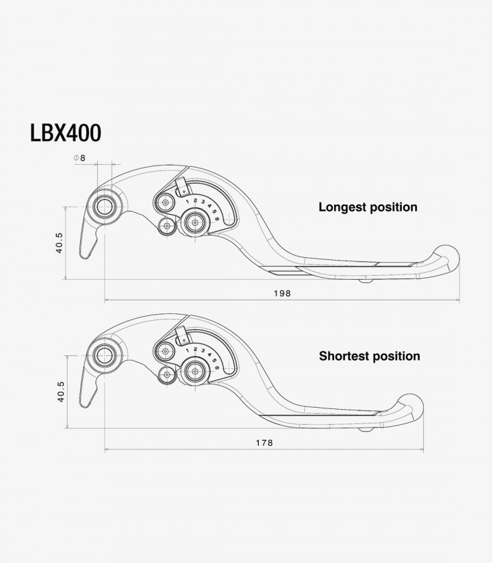 Rizoma Adjustable Plus Brake Lever BMW M/S 1000, MV Agusta F3 800, Suzuki GSX-R/GSX-S, Triumph Daytona/Speed/Street (05-25) Blac