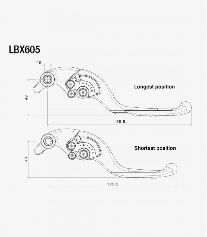 Maneta de Freno Adjustable Plus Rizoma KTM 790 Duke / L, 890 Duke / GP / L / R (18-25) Negro LBX605B