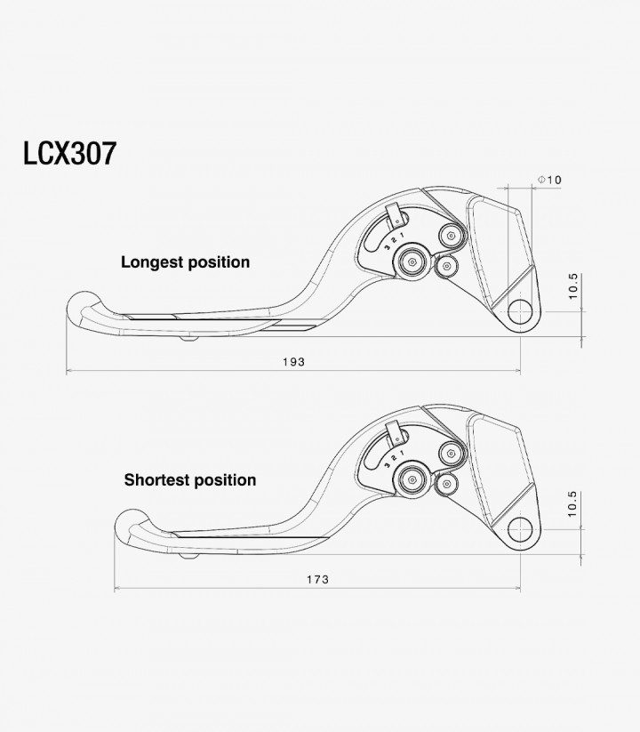 Rizoma Adjustable Plus Clutch Lever Kawasaki Z 900 / A2 / Performance (25-26) Silver LCX307A