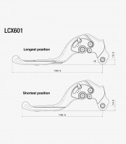 Rizoma Adjustable Plus Clutch Lever MV Agusta F3 800 R / RR / RC / Rosso (17-25) Silver LCX601A