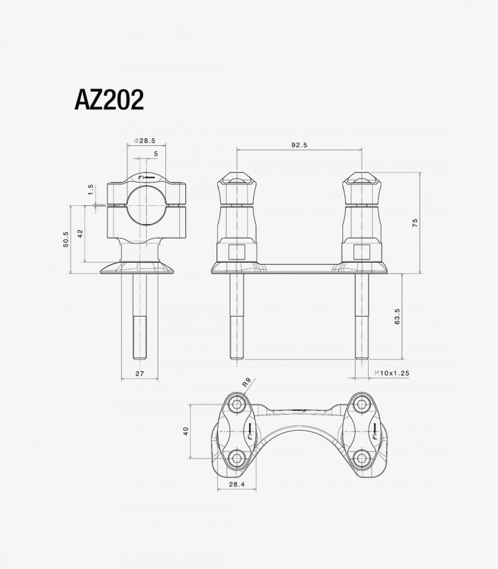 Rizoma Black Risers Ducati Monster 1200 / S (14-16), Ducati Monster 821 ABS (14-17) AZ202B