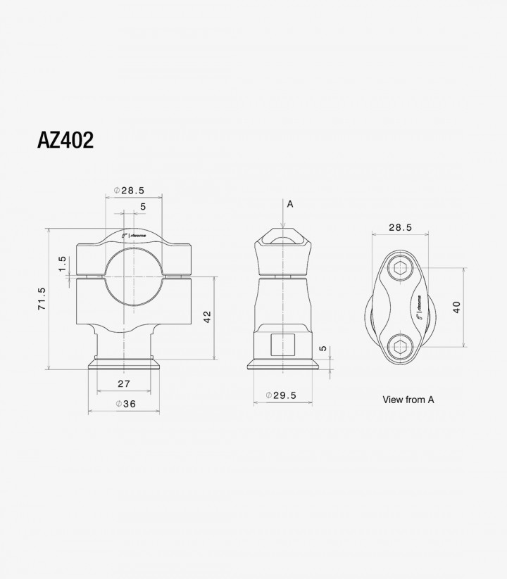 Rizoma Black Risers Varios modelos de Aprilia, Ducati, MV Agusta, Triumph, Suzuki, Kawasaki, Yamaha y Husqvarna AZ402B