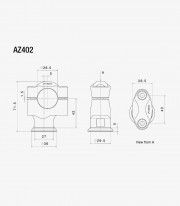 Torretas Rizoma en Negro Varios modelos de Aprilia, Ducati, MV Agusta, Triumph, Suzuki, Kawasaki, Yamaha y Husqvarna AZ402B