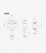 Rizoma Black Risers Triumph Bonneville T100/T120, Thruxton 900, Yamaha XV 950/R (04-26) AZ430B