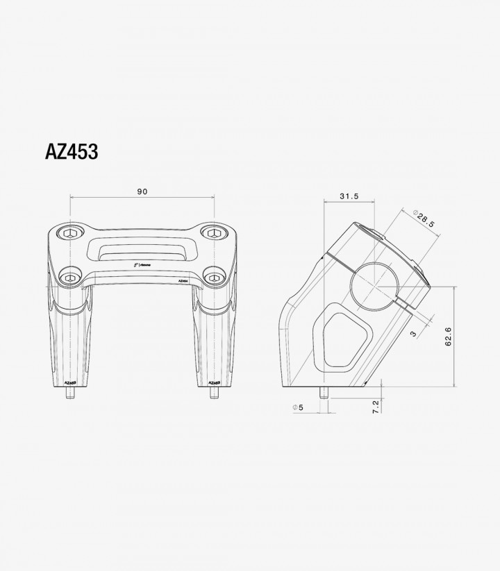 Torretas Rizoma en Plateado BMW R nineT Scrambler y Urban GS (16-24) AZ453A
