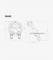 Rizoma Black Risers Yamaha T-Max 500 (08-13), Yamaha T-Max 530 (12-17) MA400B