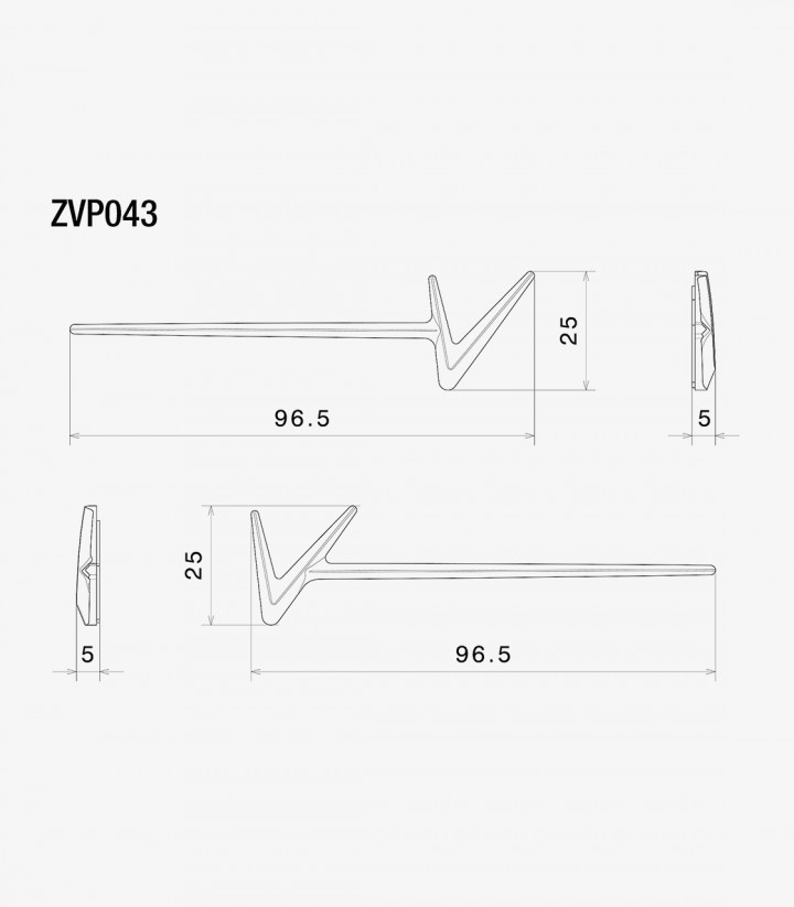 Iconos Laterales Rizoma en Negro ZVP043B Vespa GTS, GTV, Sei Giorni (18-25)
