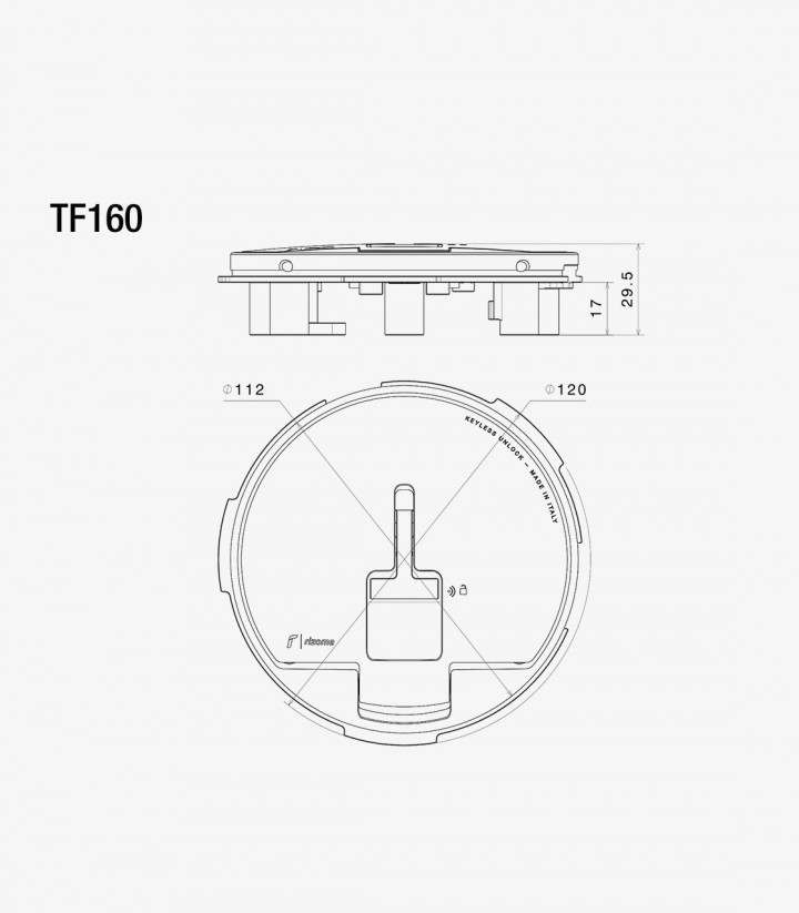 Tapón Depósito Negro Rizoma Yamaha MT-09 SP, MT-09 Y-AMT, T-Max 560, T-Max 560 Tech Max (22-25) TF160B