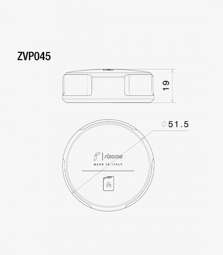 Tankdeckel Schwarz Rizoma several Vespa models ZVP045B