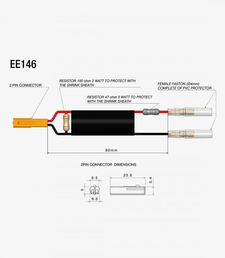 Adapterkabel mit Widerstand Rizoma Honda CB, CBR, Hornet, Transalp, X-ADV (17-26) EE146H