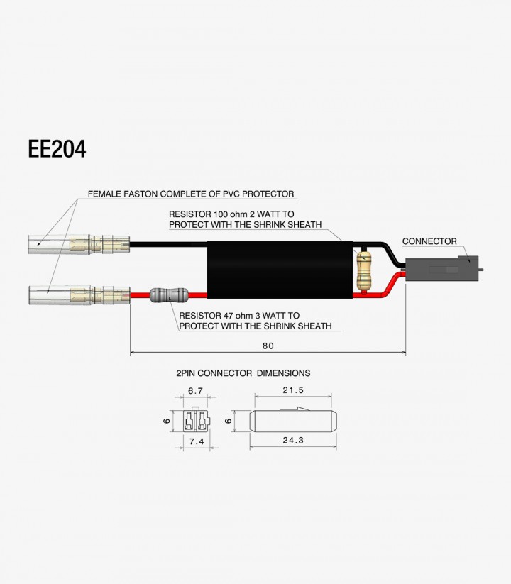 Cable Adaptador Delantero con Resistencia Rizoma Kawasaki Ninja 1000 ZX-10R (10-11), Kawasaki Ninja 1000 ZX-10R (11-15), Kawasak