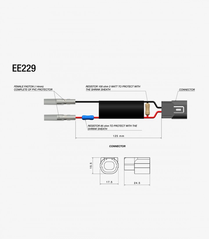 Adapterkabel mit Widerstand Rizoma Kawasaki Z 1100 (26), Z 900 (25-26) EE229H