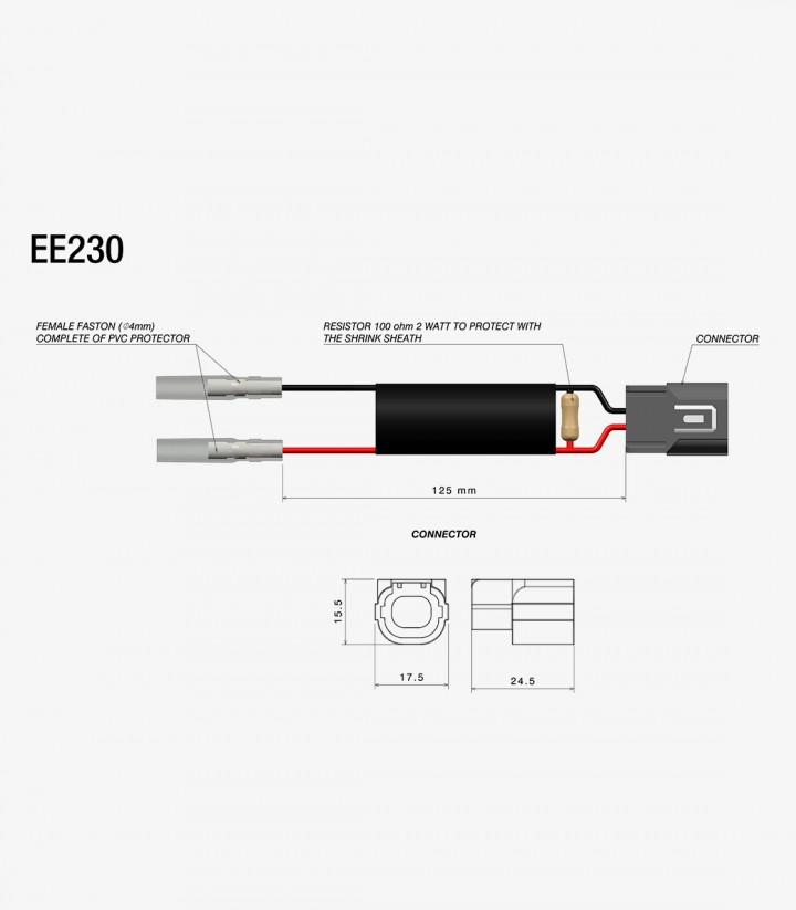 Cable Adaptador con Resistencia Rizoma Kawasaki Z 900 / A2 / SE (25-26) EE230H