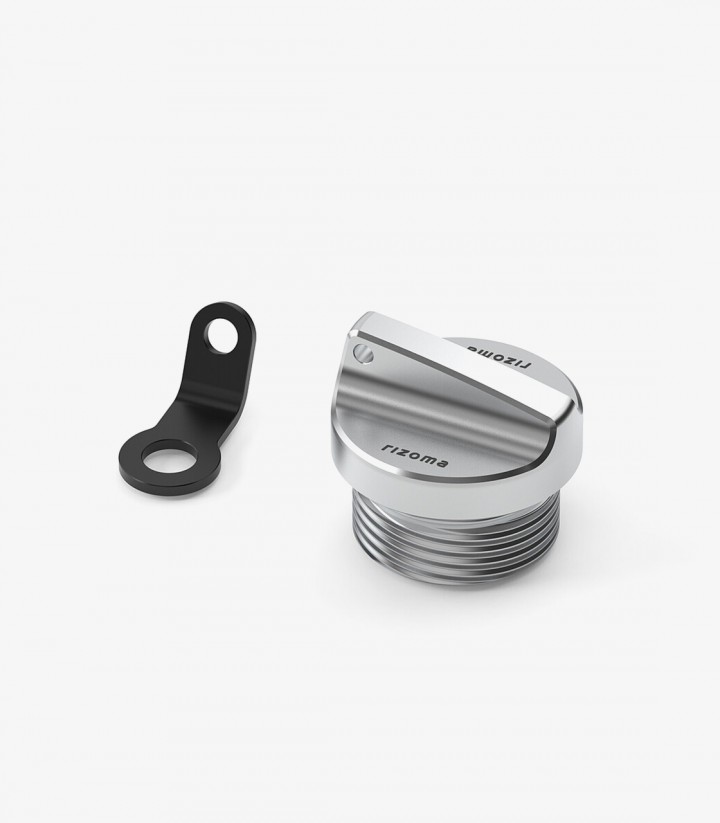 Rizoma Silver Oil Filter Cap M24x2 for various models of Ducati, Honda, Kawasaki & Yamaha TP127A