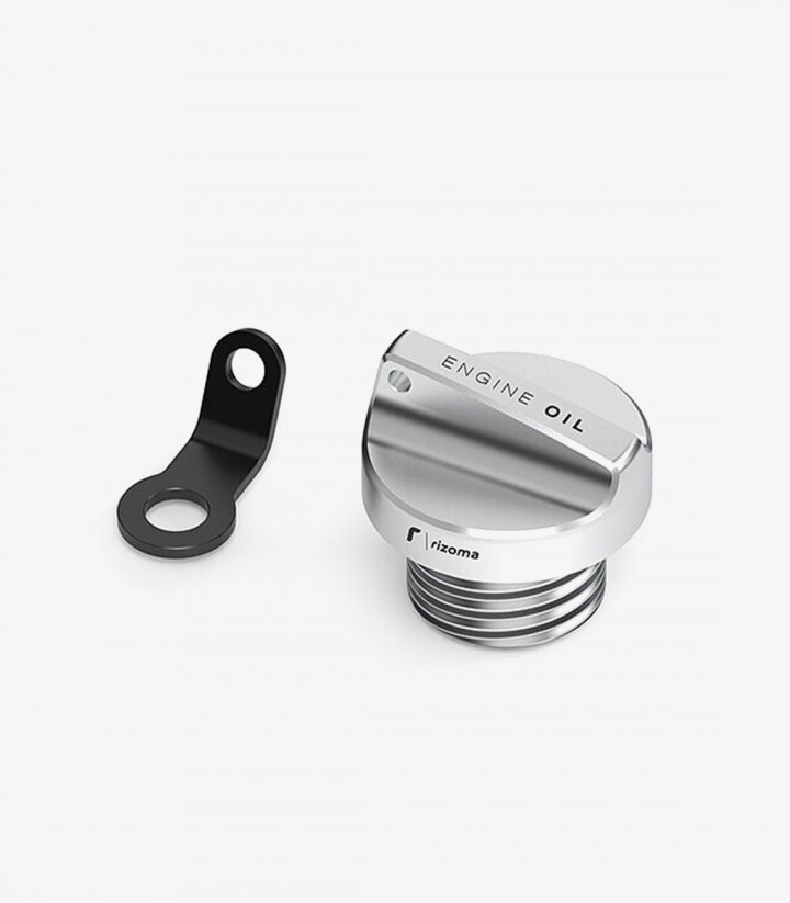 Öleinfülldeckel Rizoma Silber M20x2,5 für verschiedene Modelle von Ducati, Honda, Kawasaki und Yamaha TP123A