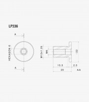 Rizoma End-Mount Mirror & PROGUARD Adapter Suzuki GSX-8S, GSX-R1000 / R1000R (19-25) LP336B
