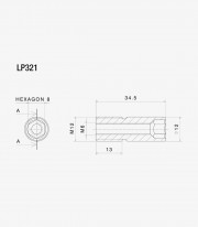 Adaptador Espejos End Mount y PROGUARD Rizoma BMW R 12, R nineT, S 1000 R, S 1000 RR (09-26) LP321B