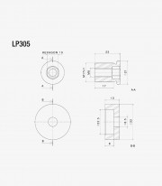 Adaptador Espejos End Mount y PROGUARD Rizoma BMW K 1200 R, Kawasaki ER-6, Ninja ZX, Versys 1000, Z Series (98-26) LP305B