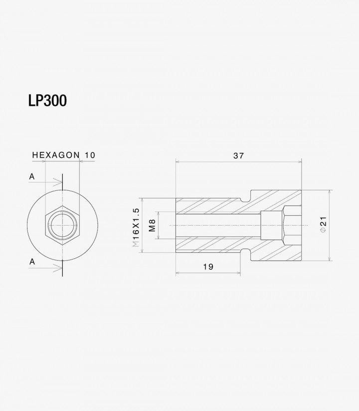 Adaptador Espejos End Mount y PROGUARD Rizoma Yamaha FZ1/6/8 / Fazer, MT-01/07/09/10, T-Max 500/530/560, XJ6, XJR 1300, XSR 700/
