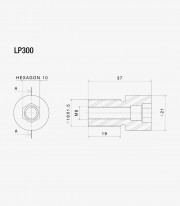 Adaptador Espejos End Mount y PROGUARD Rizoma Yamaha FZ1/6/8 / Fazer, MT-01/07/09/10, T-Max 500/530/560, XJ6, XJR 1300, XSR 700/