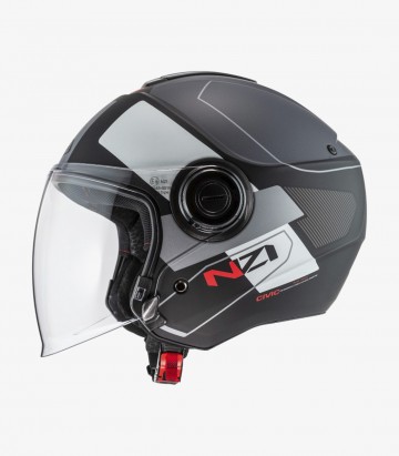 Casco Jet NZI Civic Negro, Antracita y Gris Mate