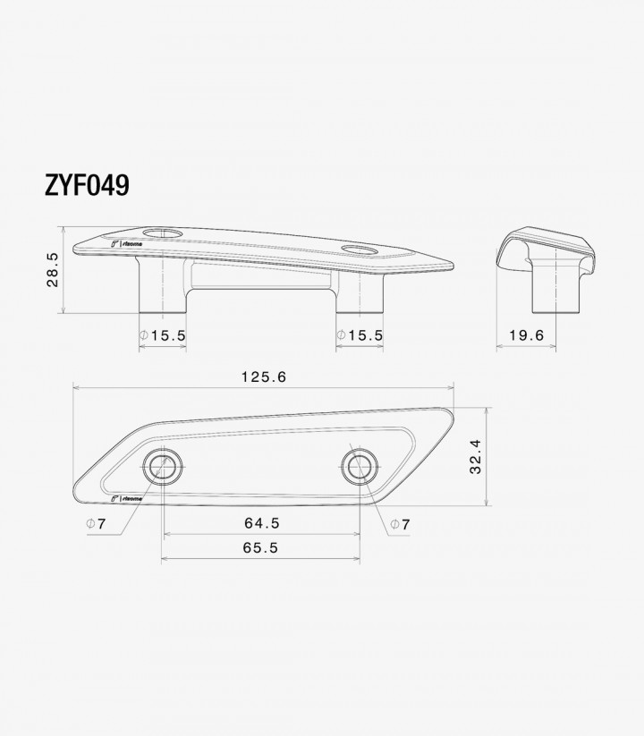 Abdeckung für Spiegelöffnung der Verkleidung Rizoma Yamaha TMAX 560 (22-24) ZYF049B