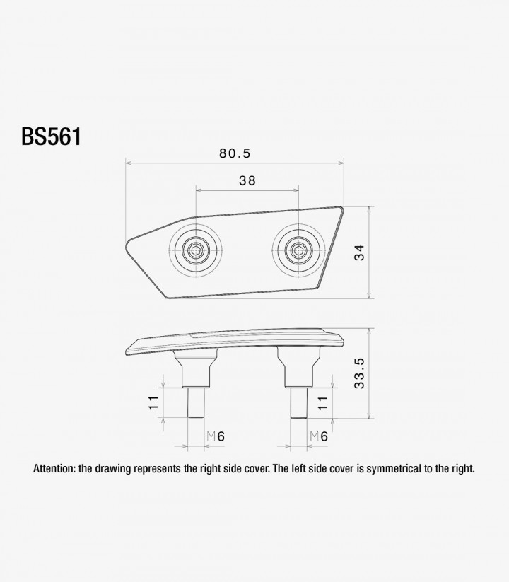 Abdeckung für Spiegelöffnung der Verkleidung Rizoma BMW M 1000 RR (22), S 1000 RR (19-27) BS561B