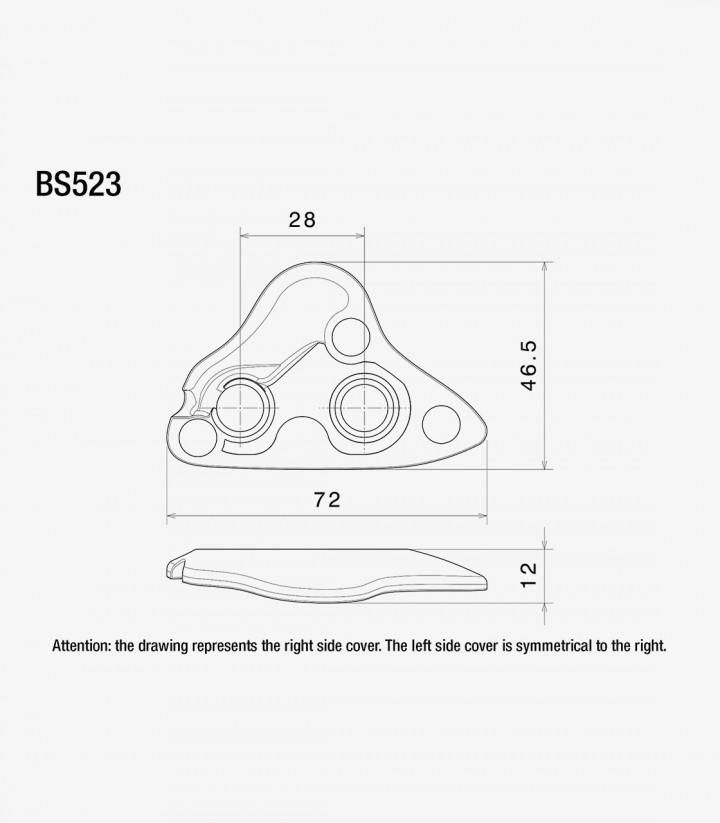 Cubre-orificios de Espejo para Carenado Rizoma Yamaha YZF R6 (17-20), YZF R7 / R9 (21-25) BS523B
