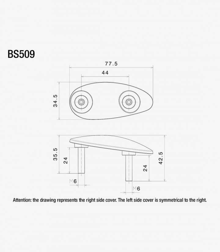 Abdeckung für Spiegelöffnung der Verkleidung Rizoma Honda CBR 1000 RR (17-26) BS509B