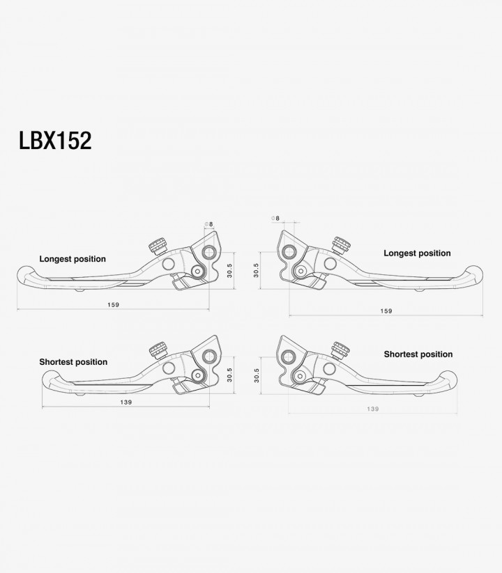 Bremshebel Adjustable Plus Rizoma Vespa GTS (15-22), GTV/GTV 310 (23-26), Sei Giorni (16-22) Schwarz LBX152B