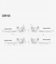 Rizoma Adjustable Plus Brake Levers Vespa GTS / GTS Super, GTV, Sei Giorni (15-25) Black LBX152B