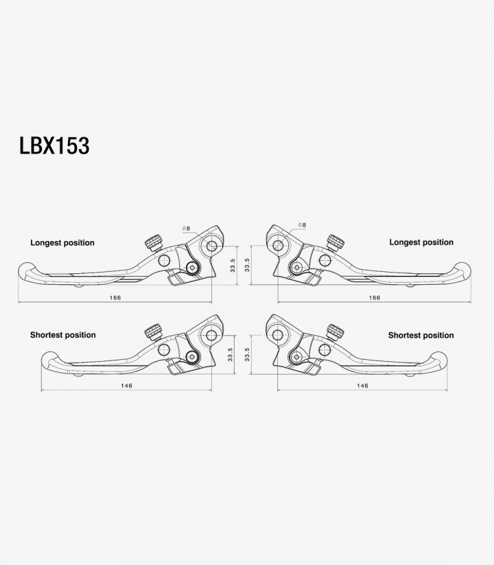 Bremshebel Adjustable Plus Rizoma Vespa GTS (23-25) Schwarz LBX153B