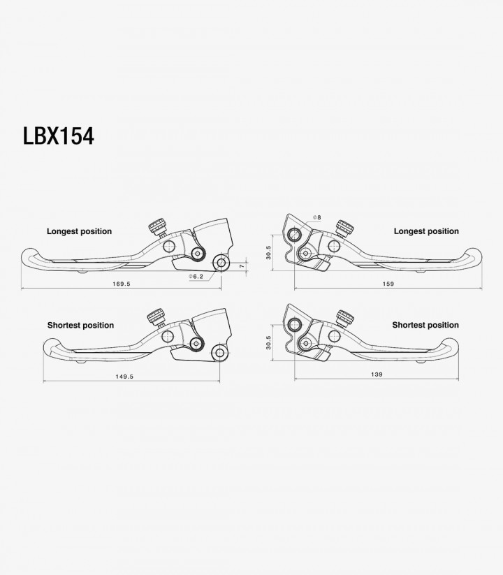 Manetas de Freno Adjustable Plus Rizoma Vespa Elettrica / Primavera / Sprint (18-24) Plateado LBX154A
