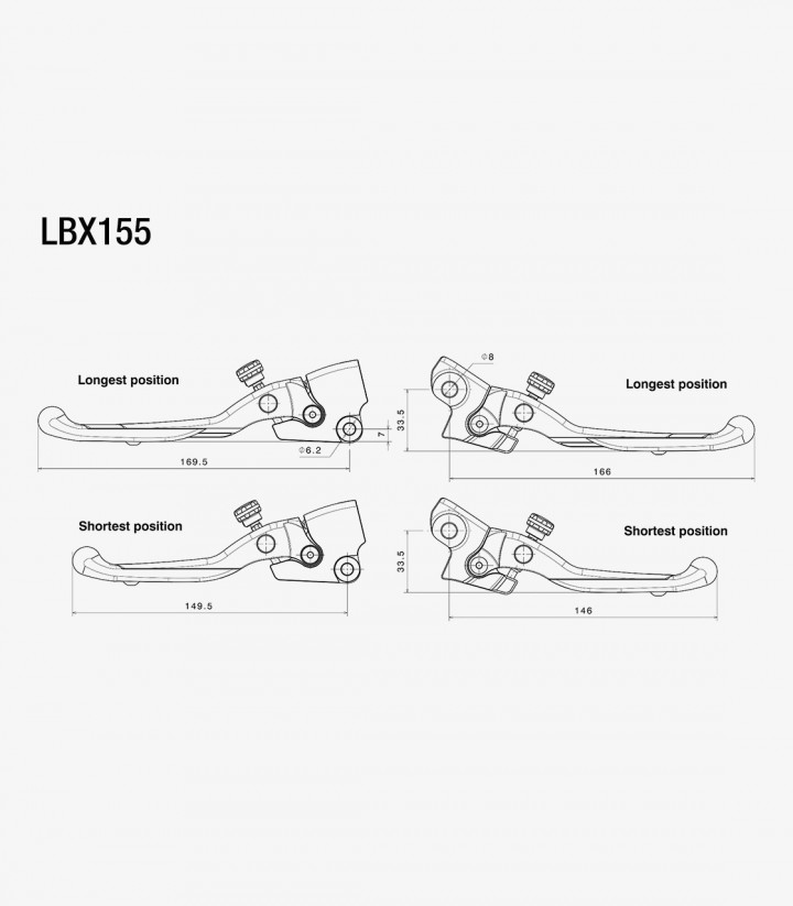 Manetas de Freno Adjustable Plus Rizoma Vespa Primavera / Sprint (24-25) Plateado LBX155A