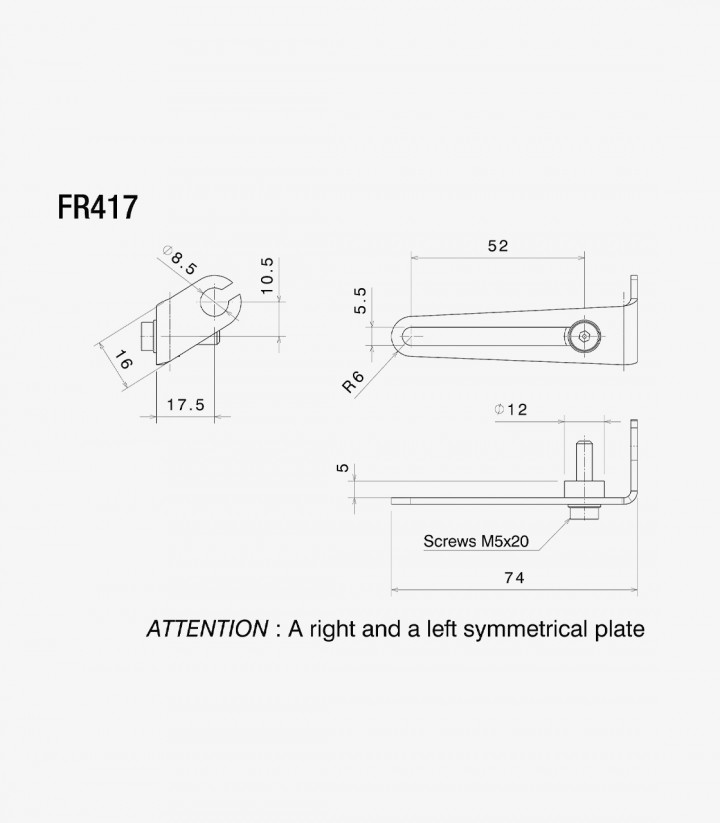 Adaptadores Intermitentes No Originales Rizoma para Ducati Hypermotard 796 / 821 / 939, Hyperstrada 821 / 939 (12-18) FR417B